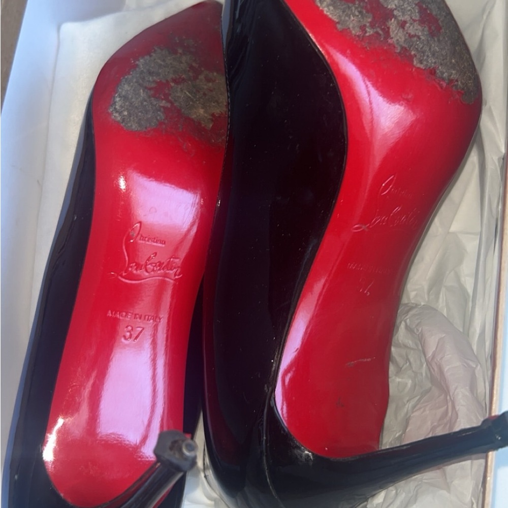 Christian Louboutin Black Patent Leather Heels - Picture 2 of 2